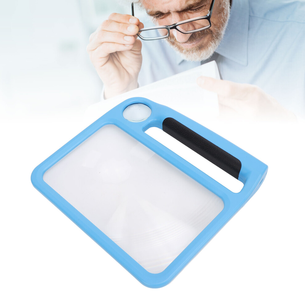 Blue 5X/10X Handheld Magnifier With 48 Led Lights, 3 Dimmable Modes,
