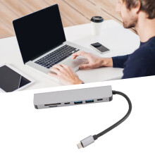 Hub Type-C 7-in-1 in metallo, 4K@30Hz USB 3.0/2.0, 2 TB