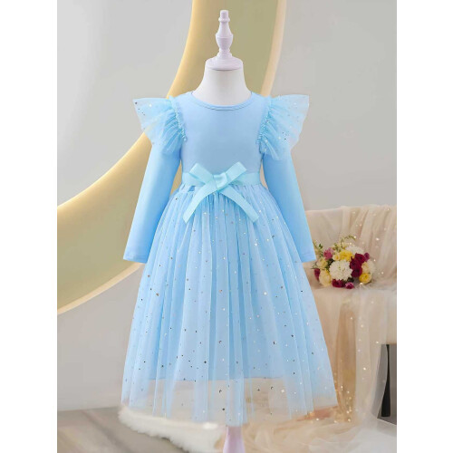 (4-5 Years, Sky Blue) Φόρεμα νήπιο κορίτσι πάρτι εφήβων