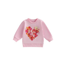 (4-5 Years, Pink) Shodné outfity pro maminky a mě - Valentýnské mikiny s dlouhým rukávem a kulatým výstřihem