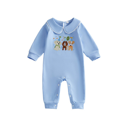 (6-12 Months, Blue) Ολόσωμη φόρμα με μακριά μανίκια