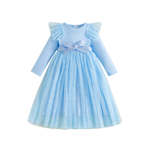 (4-5 Years, Sky Blue) Φόρεμα νήπιο κορίτσι πάρτι εφήβων 1