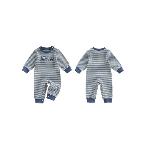 (6-12 Months, Blue) Φθινοπωρινή ριγέ φόρμα και σορτσάκια 1
