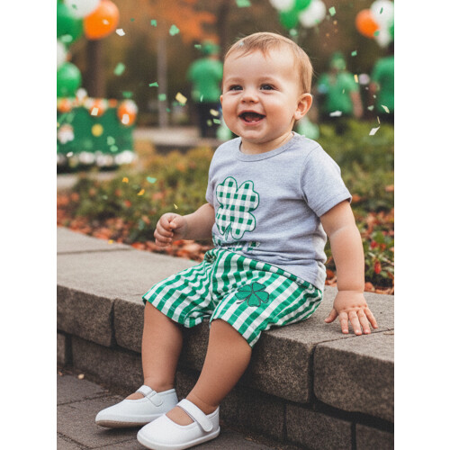 (6-12 Months, Green) 2dílná sada pro elastickým pasem. 2