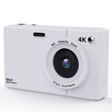 Aparat Cyfrowy 4K CCD 64 MP, 16-Krotny Zoom Cyfrowy, Ekran 2,8 Cala, Kamera Cyfrowa Wi-Fi z Kartą 32 GB, Biała