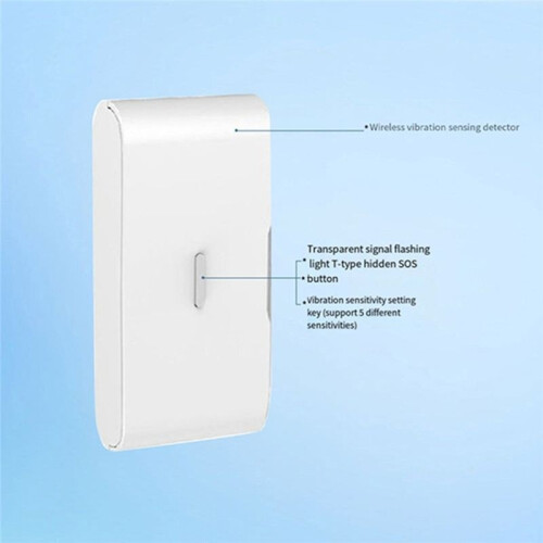 10pcs 433MHz Wireless Vibration Glass Break Detector, Adjustable Sensitivity, Compatible with Alarm Systems 1