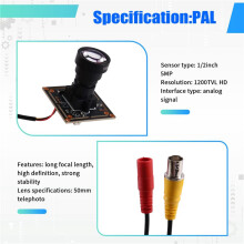1200TVL 5MP Analog CCTV Camera Module with 50mm Lens for DIY Microscope Telescope Car Camera Video Doorbell PAL