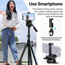 Ulanzi MT-65 Professional Tripod for ,for 1.76M Aluminum Horizontal Camera Stand Max Stability for Photography