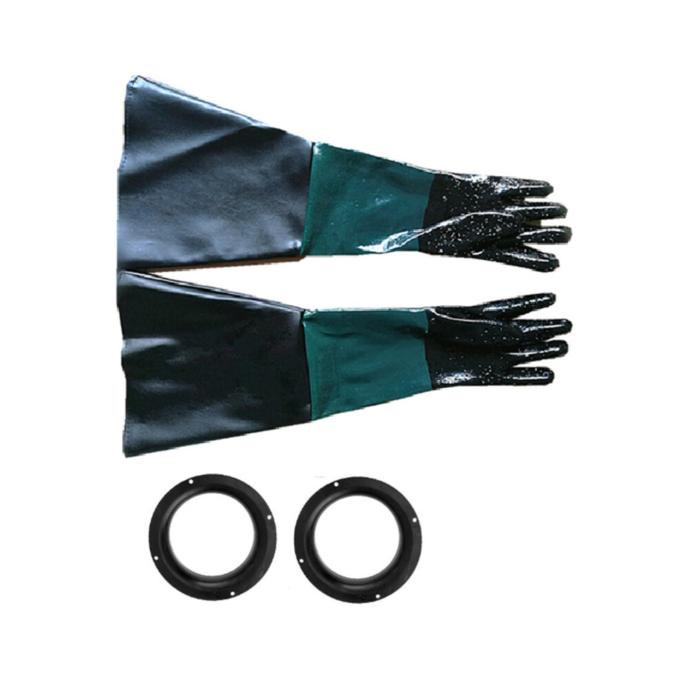 1Pair Durable Rubber Sandblasting Gloves 60Cm Heavy Duty Working Protective Sandblaster Gloves For Sandblast Machine Cabinet 6132123147103