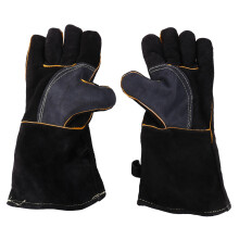 Extreem Hitte- en Vuurbestendig Leer met Stiksels, Wanten, Perfect voor Open Haard, Fornuis, Oven, Grill, Lassen, Barbecue, Mig, Pannenlap,