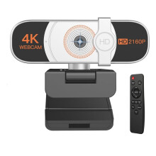 4K Auto Zoom Webcam with Remote Control,Privacy Cover and Microphone,WebCamera for PC/Laptop/Desktop,Video Conferencing