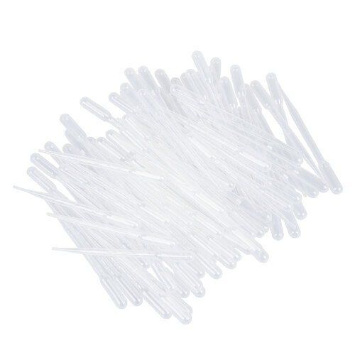 100 Pcs Clear White Plastic 7.1" Long Liquid Dropper Pasteur Pipette 3ml
