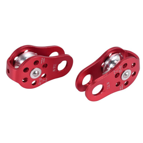2 pcs Rock Pulley Rope Tree Climbing Climber arborist Fixed pulley Red 2