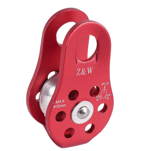 2 pcs Rock Pulley Rope Tree Climbing Climber arborist Fixed pulley Red 2