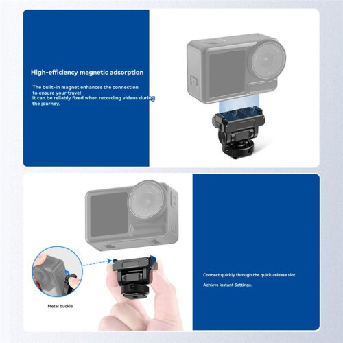 for  Osmo Action 5 Pro Action 4 Action 3 Mount Adapter Magnetic Quick Release 160 Tilt Action Camera Adapter Mount 2