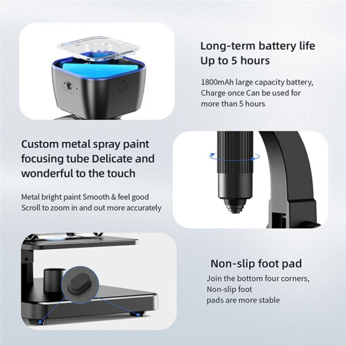2000X Biological Digital Microscope Wifi USB Microscope with Digital & Microbial Lens with 11 Adjustable LED 2