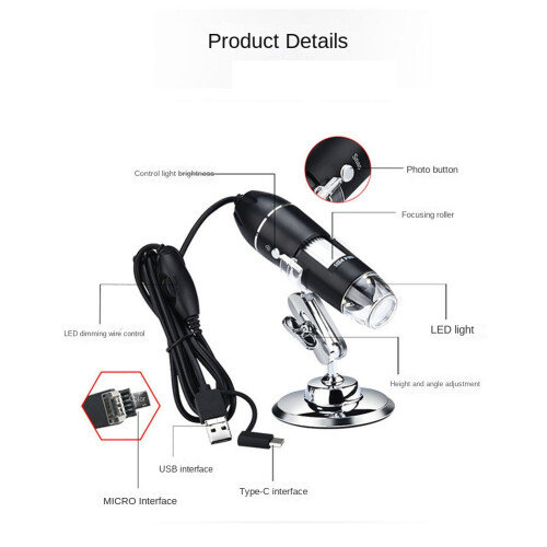 1600X USB Digital Microscope Magnification Microscope Camera,Compatible for Window 7/8/10 ,Handheld USB Microscope