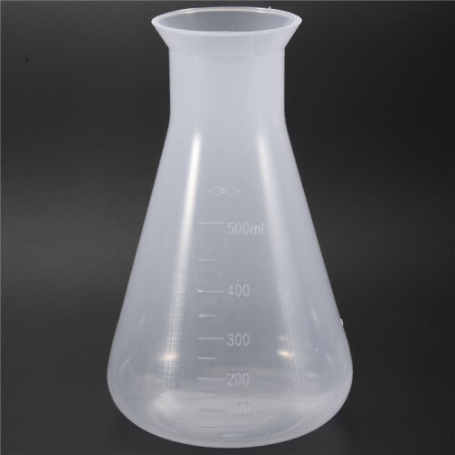 500ml Clear Plastic Laboratory Chemical Conical Flask Storage Bottle 2