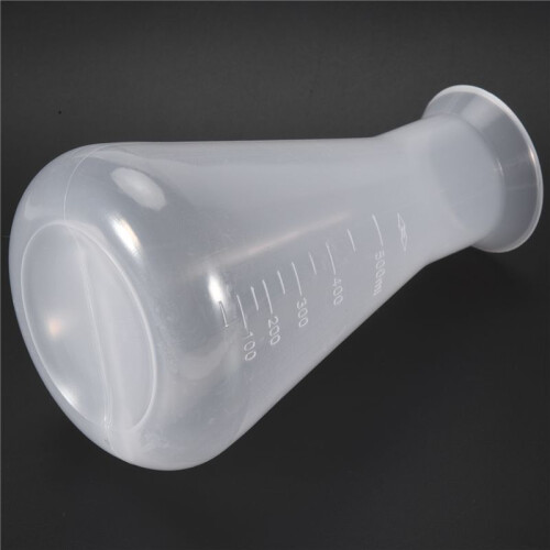 500ml Clear Plastic Laboratory Chemical Conical Flask Storage Bottle 2