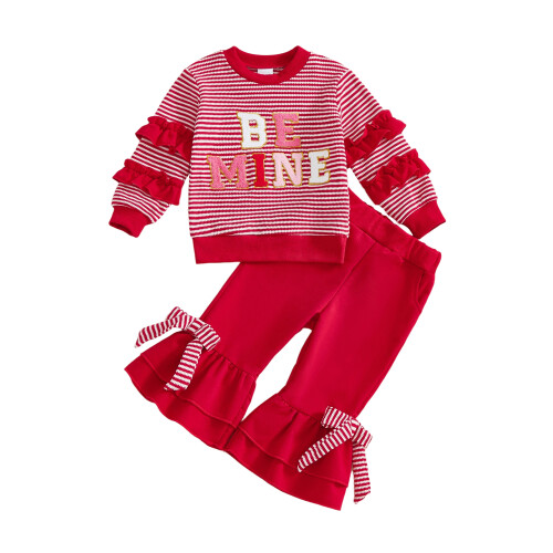 (3-4 Years, Red) Dvojdielne outfity pre elastickým pásom