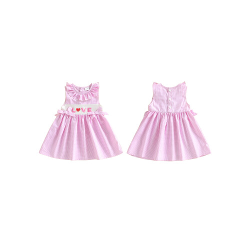 (3-4 Years, Pink) Φόρεμα αγίου Βαλεντίνου φιόγκο, casual. 1