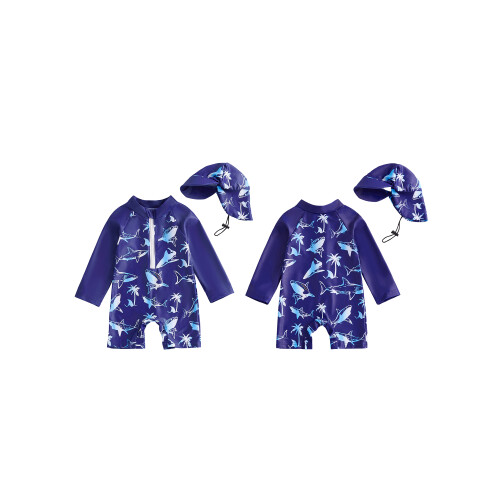 (3-4 Years, Blue) Costum de baie copii mici 1