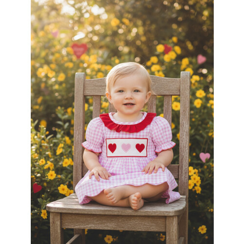 (6-12 Months, Pink) Φόρεμα Αγίου Βαλεντίνου για νήπια 2