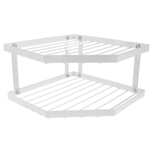 2Pcs Space Saving Metal Corner Shelf Kitchen Pot Spice Organizer