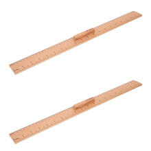 2Pcs Dual Scale Wooden Rulers for Dressmaking Quilting and Teaching
