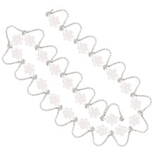 2Strings Silver Pearl Rhinestone Chain Trim for DIY Sewing and Apparel