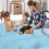 10pcs Light Blue Plush Foam Interlocking Floor Mat 31x30cm 5