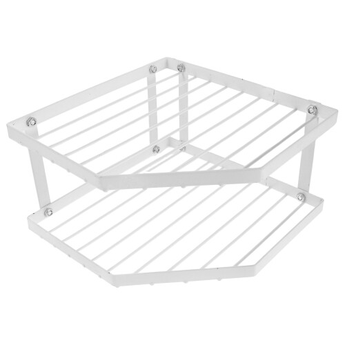 2Pcs Space Saving Metal Corner Shelf Kitchen Pot Spice Organizer 1