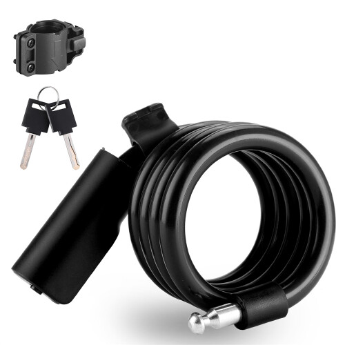 Portable Steel Cable Bike Lock 1.15m Waterproof Keyless Antitheft 2
