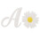 2 pezzi charm in silicone con lettera A - crisantemo bianco 13