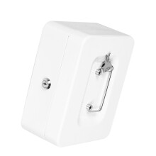 Cassa di sicurezza portatile in metallo, dimensioni 200x160x90 mm, ignifuga, antitaccheggio, bianca