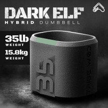Tribe WOD Dark Elf Hybrid Cast Iron Dumbbell 35lb/15.8kg