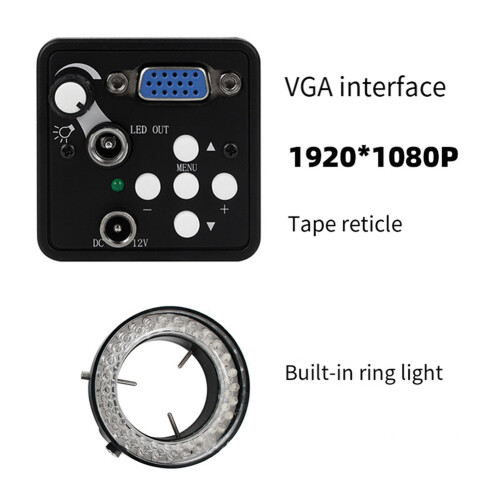 VGA 13MP Monocular Microscope Digital Camera Set LED Light Suit Pcb for Computer Repair EU Plug 1