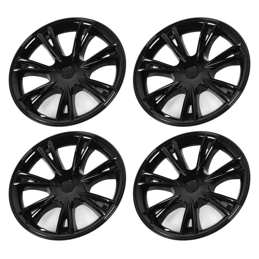 Glossy Sport Hub Caps For Tesla Model Y 19" Black 7055741606502