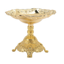 European Style Zinc Alloy Fruit Tray 17.5x15cm Gold for Dining Storage