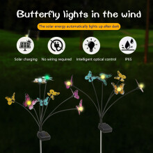 Luci da Giardino Solarliche farfalla, confezione da 8, impermeabili IP65, luce calda per esterni