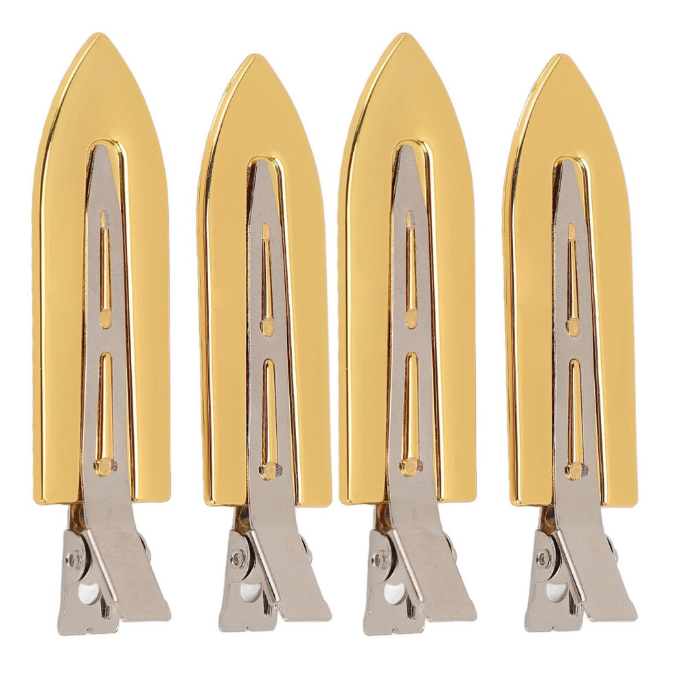 4PCS Alloy Crease-Free Hair Clips for Bangs & Waves, Elegant Flat Pins
