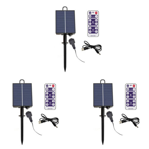 3X 1200mAh Solar Panel Control Box Kits Lithium Battery Panel for 3.7V 24V LED String Strip Lamp  Charging 1
