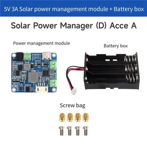 3X Solar Power Manager Module+Battery Case MPPT Supports 6V-24V Solar Panel Type-C 5V/3A Regulated Output Module