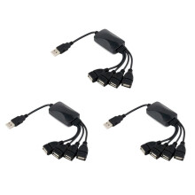 3X 1 Macho para 4 FêMeas USB HUB Divisor Cabo Estendido Cabo de Dados de ExtensãO USB 2.0 Conversor de Soquete Do Adaptador de Energia