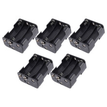 5X Dubbelzijdige Veer 6 X 1,5 V AA-Batterijhouder Kofferdoos Zwart