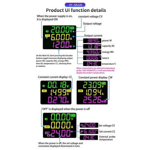 2X New SK120 CNC Buck-Boost  Adjustable Power Supply Constant Voltage and Constant Current Solar Charging Module 2