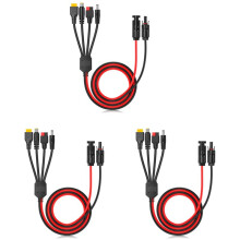 3X 4-in-1 Solarpanel-Anschluss-Verlängerungskabel-Splitter für Anderson-Anschluss, Gleichstromadapter, Netzstecker, XT60-Buchse