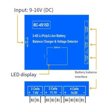 8X BC-4S15D Batterij Lipo Li-Ion Balanslader Spanningsdetector LCD Digitaal Display Balanslader voor RC Batterij