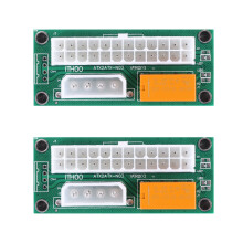 Paquete de 2 Adaptadores de Fuente de AlimentacióN MúLtiple PSU Dual, Conector Add2Psu ATX de 24 Pines una  de 4 Pines para BTC Miner