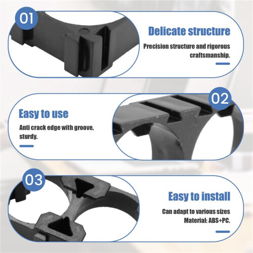 20x 18650 Lithium Battery Double Holder Bracket for DIY Cell Pack Black 2